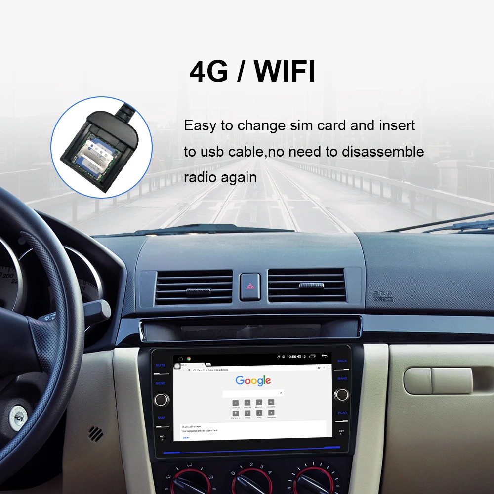 Top EBILAEN 2Din Android 8.1 Car Multimedia Radio Player For Mazda 3 BK 2004-2009 Tape Recorder Autoradio GPS Navigation Mazda3 DVD 2