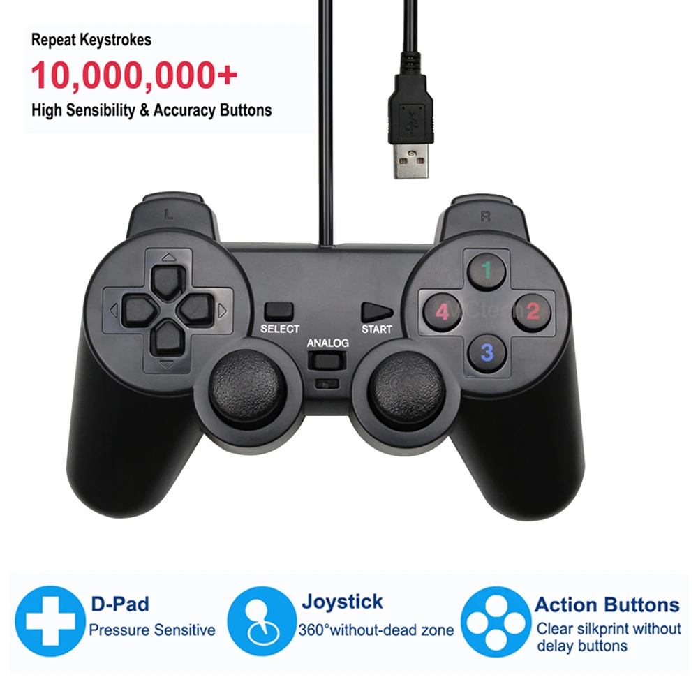 Controller cablato USB Gamepad Joystick a vibrazione per playstation per WinXP/Win7/Win8/Win10 per PC Computer portatile gioco Joystic
