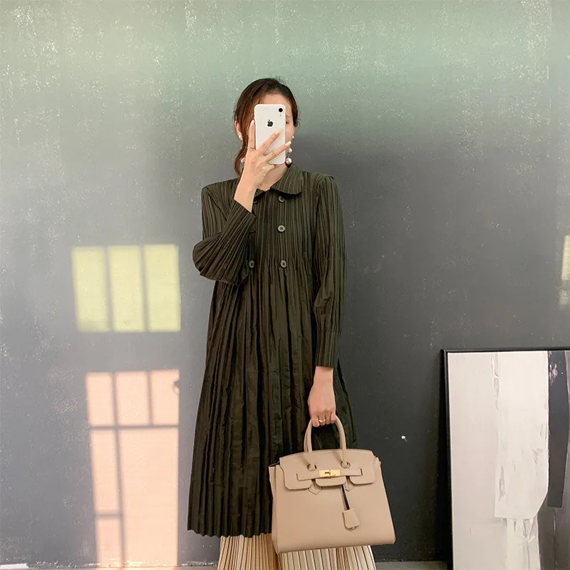 Женский кардиган-ветровка Повседневная Длинная свободная простая двубортная