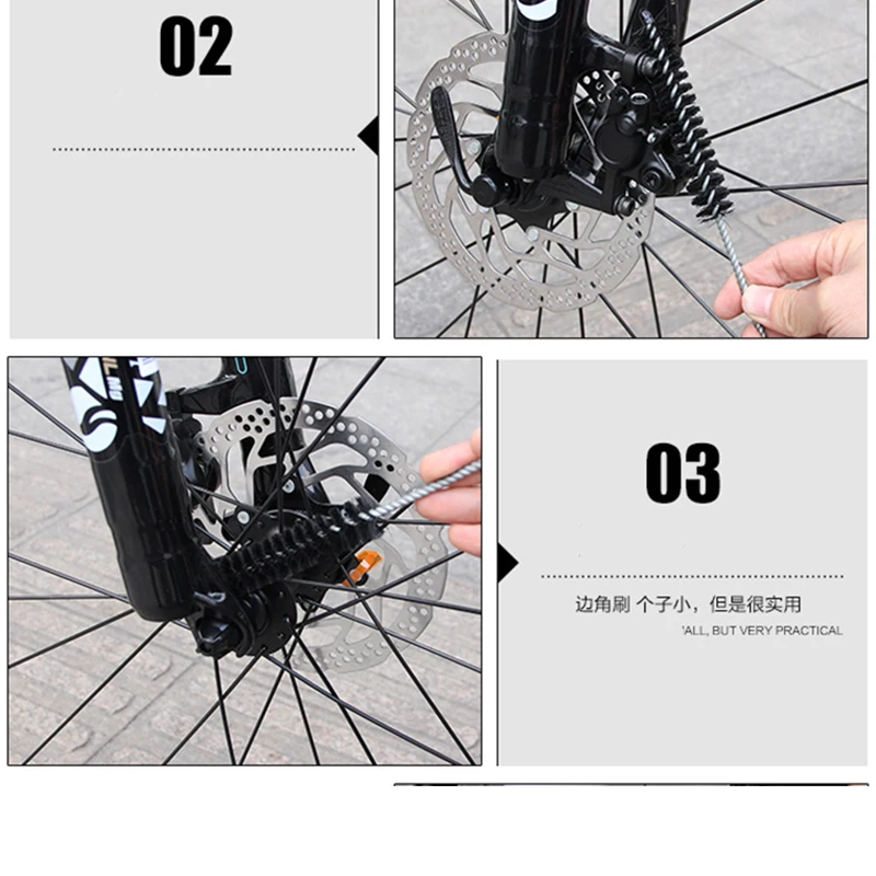 8 шт. портативный очиститель для велосипедной цепи скребок для велосипеда Наборы инструментов для мытья шин щетки для горного велоспорта Набор для очистки наружные аксессуары