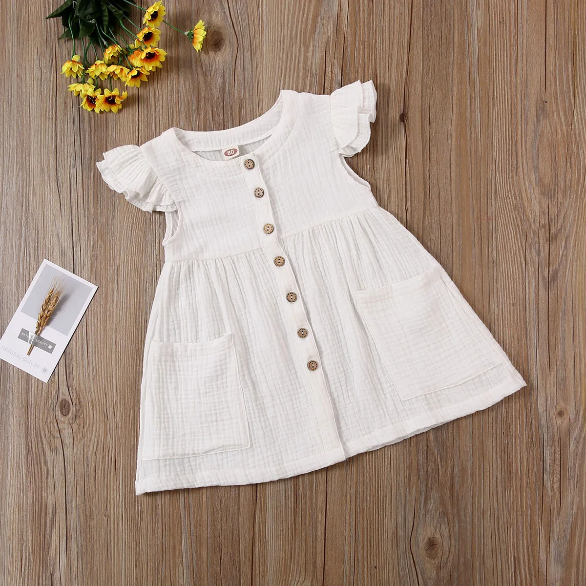 Ma&Baby 1-6Y Summer Toddler Kid Baby Girl Dress Ruffles Sleeves Party Dresses Children Girls  Button Pocket Dress D35 baby dresses for wedding