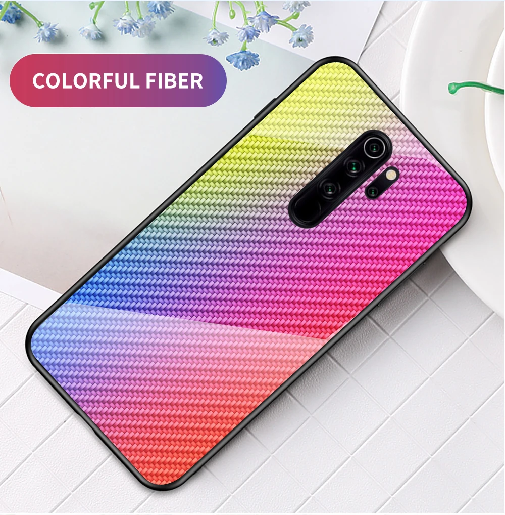 Для Xiaomi Redmi Note 8 Pro Чехол из закаленного стекла с градиентом задняя крышка Мягкий силиконовый чехол для телефона для Redmi Note 8T 8 Pro
