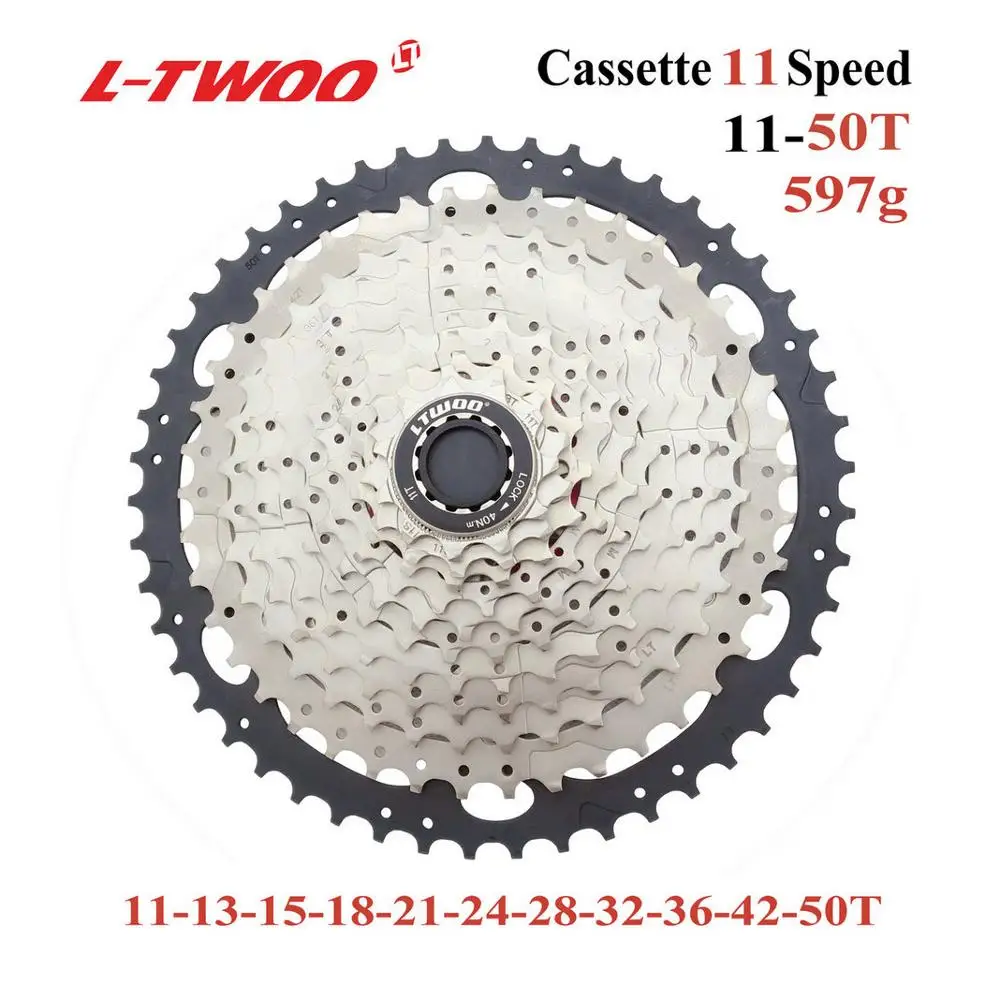 LTWOO zracing велосипедная кассета 9 10 11 12 скоростей MTB велосипед freewheel 11-36 T/11-42 T/46 T/11-50 T/11-52 T для ALIVIO/DEORE/SLX /XT - Цвет: LTWOO 11S 11-50T BLK