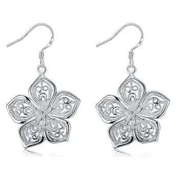 

Fashion Retro Personality Flower Earrings Hollow Ladies Flower Earrings Elegant Copper Earring Ornaments