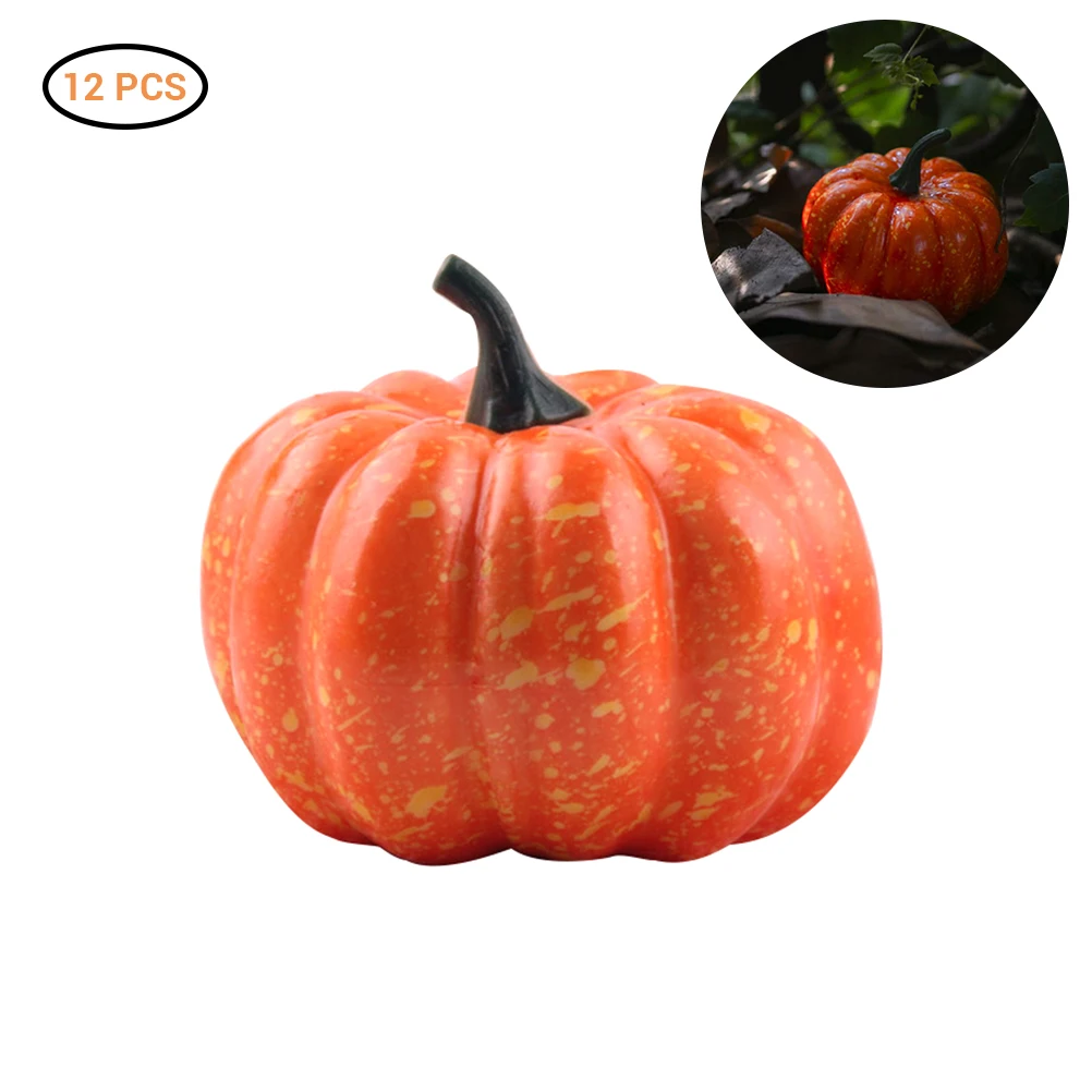 

12Pcs Artificial Vegetable Simulation Pumpkin Halloween Ornaments DIY Craft Home Birthday Party Wedding Decoration