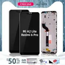 Дисплей для Xiaomi Mi A2 Lite 6 Pro LCD в сборе с тачскрином на рамке 5.84'' черный белый