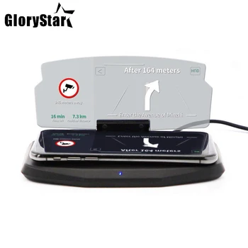 

Car HUD Bracket Wireless Charger and Head UP Display Mobile Phone GPS Navigation Image Reflector Holder for iPhone X 8