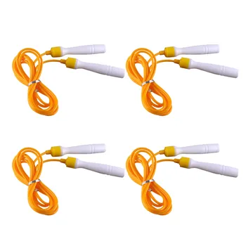

4PCS PVC Jumping Ropes Fitness Ropes Elastic Force Jumping Rope Plastic Handle Skipping Ropes Sports Supplies for Home School