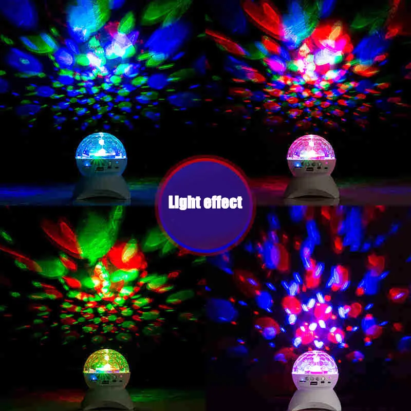 Беспроводной bluetooth динамик сценический светильник RGB светодиодный хрустальный шар эффект светильник DJ клуб диско вечерние светильник ing Перезаряжаемый USB/TF/FM