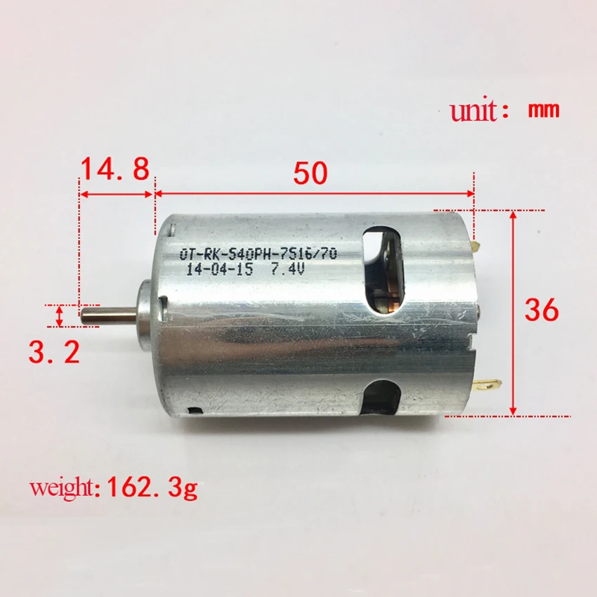 Абсолютно OT-RK-540PH-7516/70 двигатель постоянного тока, применяется для DC6-8V, 24500 об/мин высокая скорость и большой крутящий момент, с углеродным щеточным двигателем