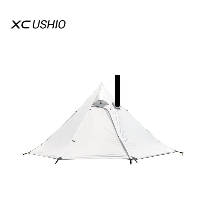 

3-4 Person Ultralight Outdoor Camping Teepee Big Pyramid Tent Portable Large Backpacking Hiking Tent with Rod Awnings Shelter