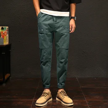

2020 Super Quality Mens Casual Pants Slim Trend Personality Feet Pants Men's Splicing Harem Fashion Pants Men Clothes