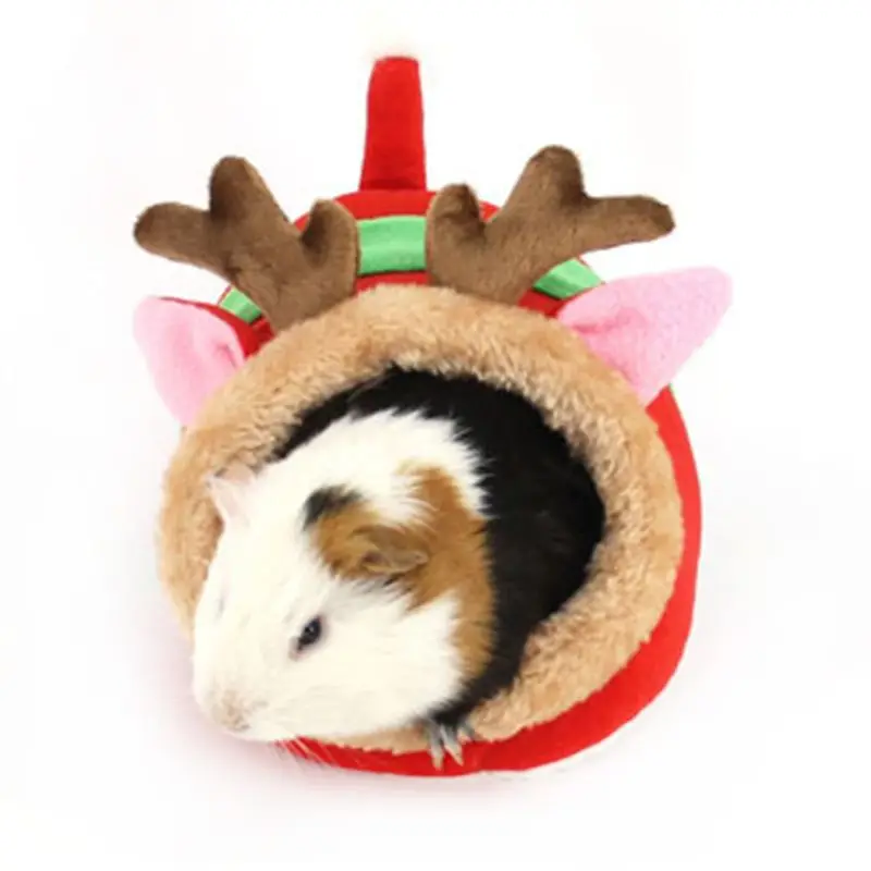 Warm Hamster Winter Nest Bed Small Pet Animals Cube Soft Short Plush Cage House