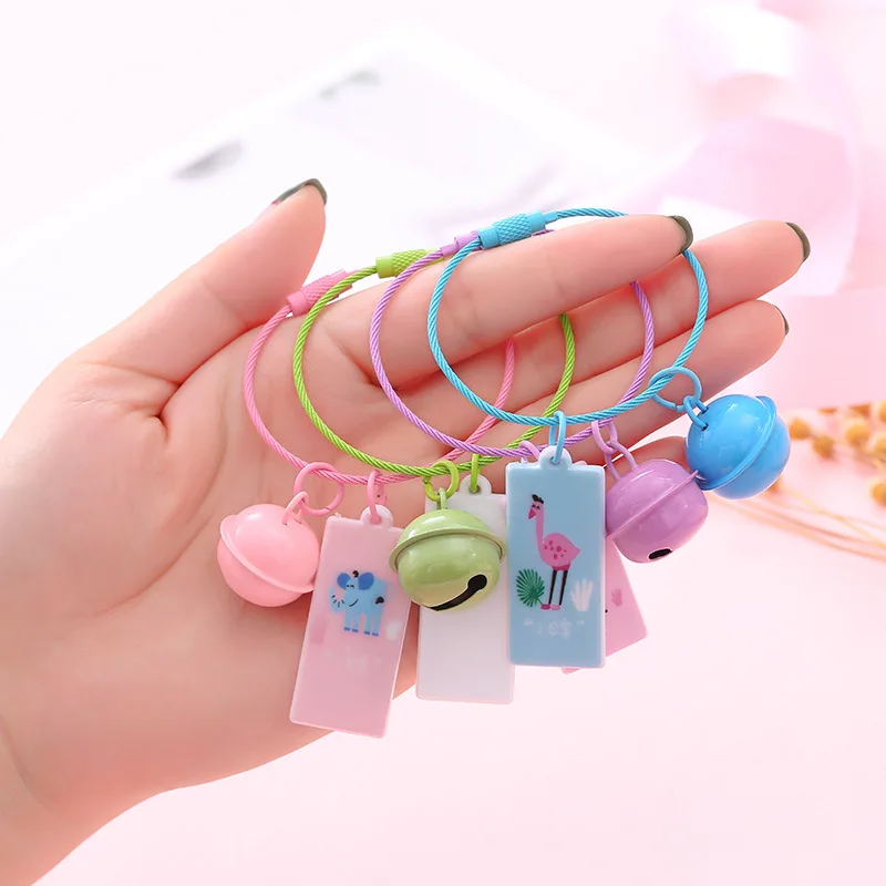 

New cartoon animal key chains cute bell key chain bag pendant car key rings creative gift for girlfriend limited time discount
