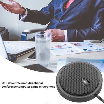 

Office Home Omnidirectional USB Computer Microphone Portable Stereo For Conference Mute Button Reduce Noise Gaming Web Meeting