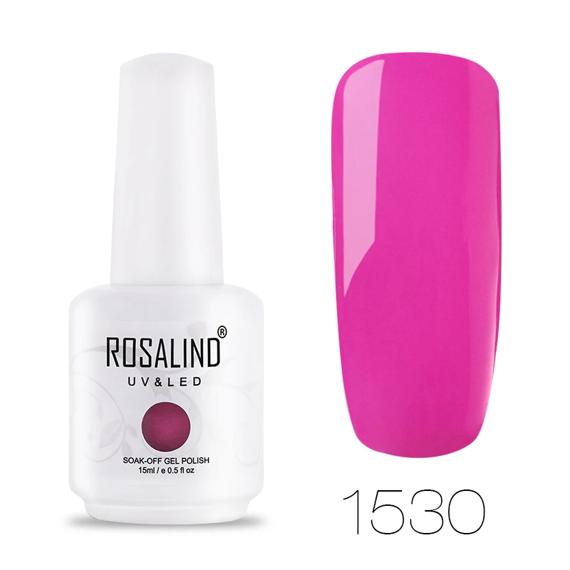 RH1530 ROSALIND 15 мл Гель-лак для ногтей Блестящий неоновый Гель-лак белый замачиваемый Маникюр УФ светодиодный Лампа для дизайна ногтей Гель-лаки - Цвет: RH1530