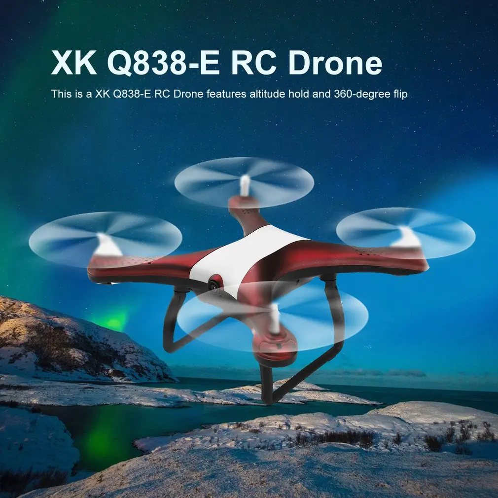 XK Q838-E 2MP 2,4G Радиоуправляемый Дрон RTF Wifi HD 720P камера с режимом удержания высоты 360 градусов