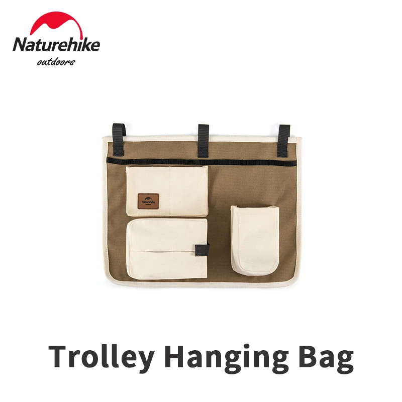Naturehike Camping Trolley Hanging Bag Multiple Pockets Portable Tableware Canvas Cloth Storage Bag Picnic Utensils Accessories