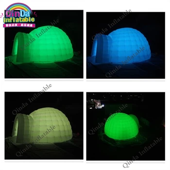 Buy 5m Diameter Inflatable Led Igloo Tent For Show,colorful Inflatable Dome Party Tent With Air Blower