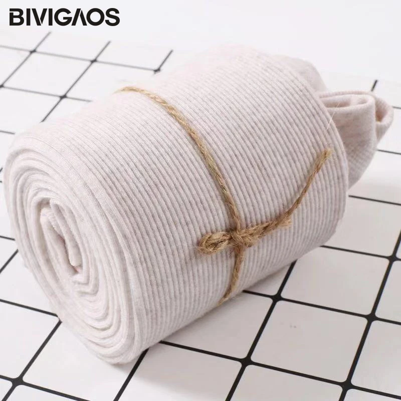 Oats White BIVIGAOS New Autumn Winter High Quality Combed Cotton Pantyhose High Waist Push Up Hips Tights Women's Foot Massage Panty Hose - Color: Oats White