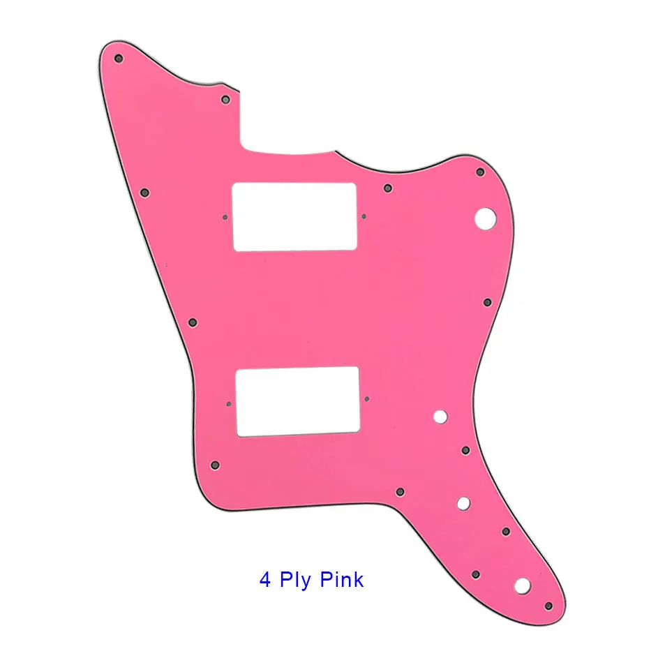 4 Ply Pink Pleroo Great Pickguard для 13 винтовое отверстие без отверстия сверху слева Япония Jazzmaster Гитара Pickguard с PAF Humbucker без моста - Цвет: 4 Ply Pink