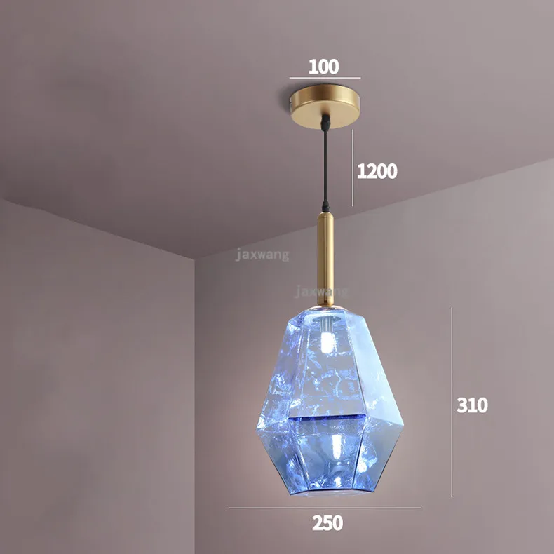 Nordic LED Glass Pendant Lamp Lights Modern Restaurant Dinning Room Hanging Lamp Bedroom Crystal Chandeliers Light Fixtures