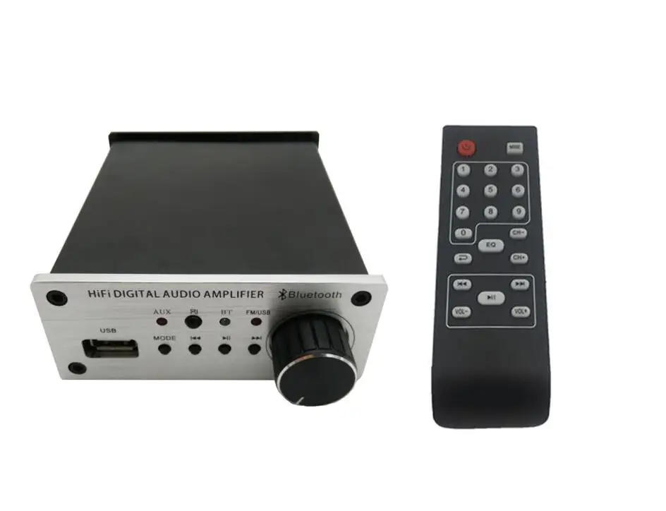 Silver HIFI TPA3116 Bluetooth 4,2 цифровой аудио усилитель звука Amp плата 50 Вт+ 50 Вт Поддержка USB диск пульт дистанционного управления домашний кинотеатр - Цвет: Silver