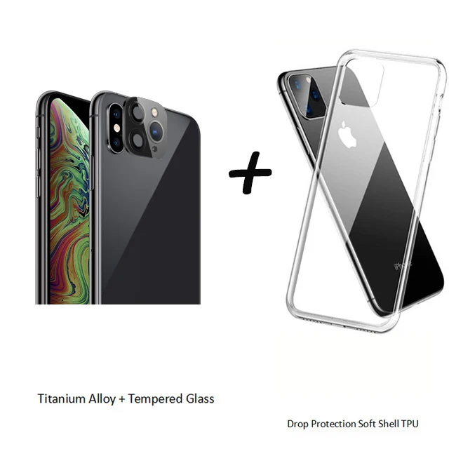 Обновленная Защитная пленка для задней камеры iPhone X Xs Max, Сменный Чехол для iPhone 11 Pro Max - Цвет: black