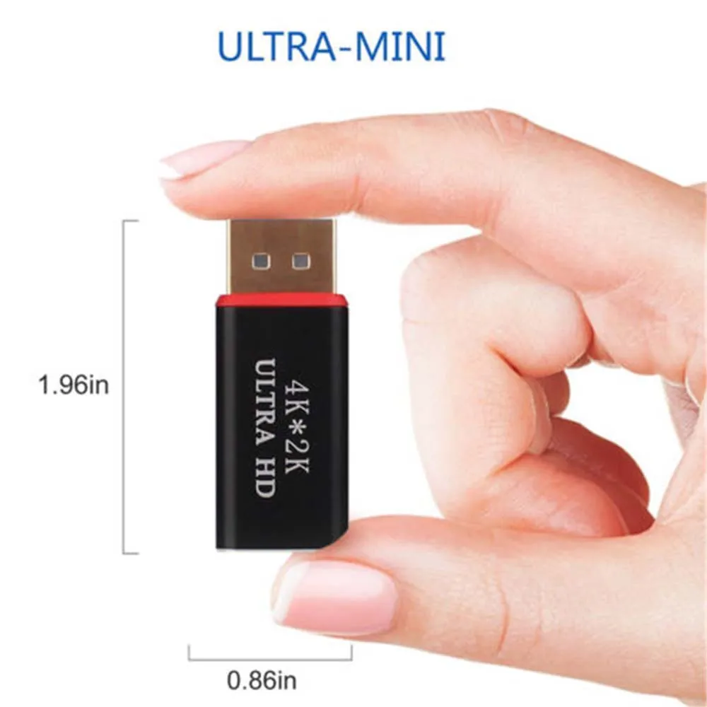 YuBeter 4K DisplayPort DP to HDMI Converter 30Hz Male to Female Adapter Video Audio Connector for Laptop Monitor Projector HDTV