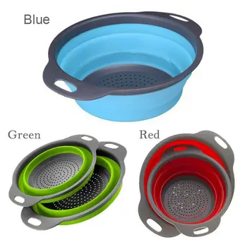 

Kitchen Collapsible Foldable Silicone Colander Fruit Vegetable Strainer Basket