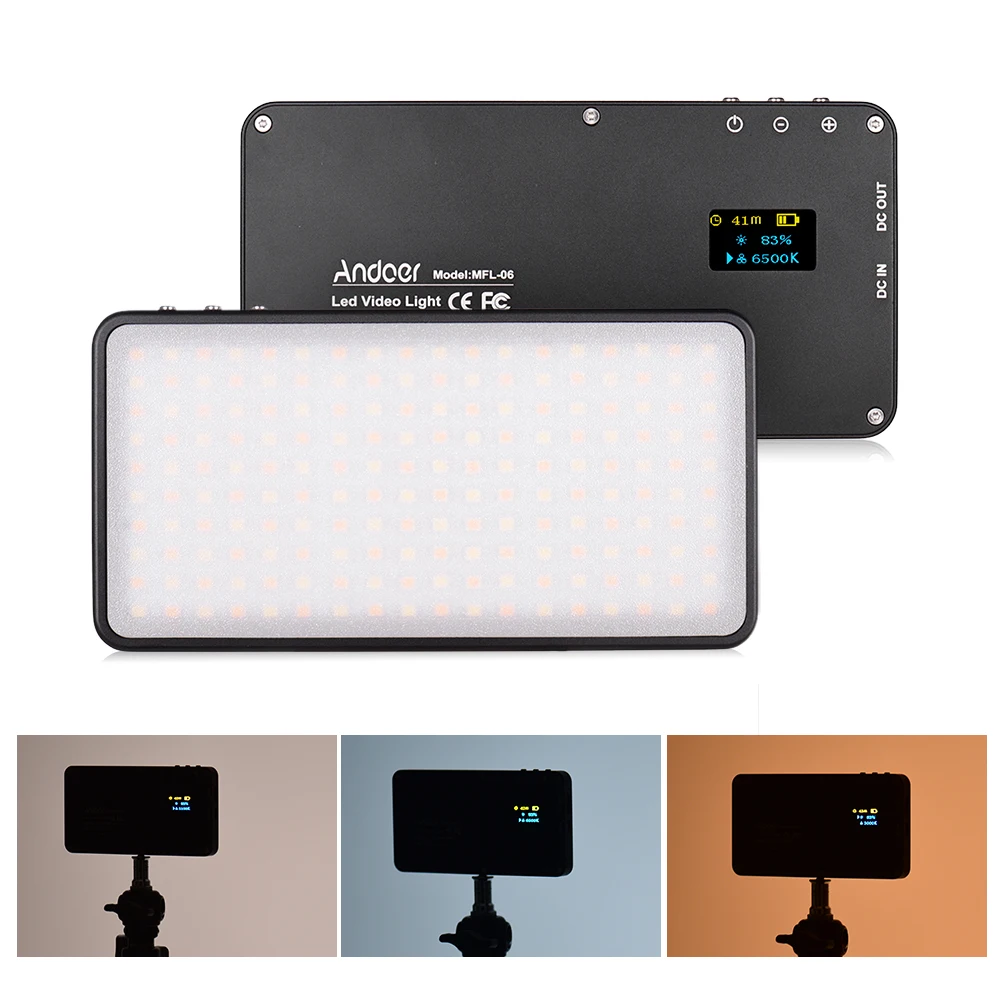 Selfie studio Мини светодиодный светильник для камеры 3000-6500K с регулируемой яркостью Перезаряжаемый Аккумулятор для Canon/Nikon/sony DSLR