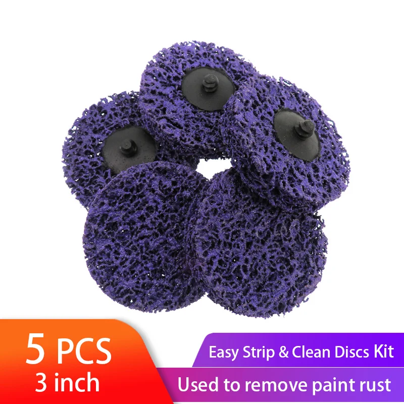 5PCS 3 Inch 75mm Quick Change Roloc Abrasive Disc Easy Strip & Clean Grinding Wheels for Rust Removal