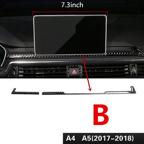 Автомобильный Стайлинг для Audi A4 B9-19 углеродное волокно центральная консоль приборная панель навигационная панель декоративная отделка аксессуары для интерьера - Название цвета: B