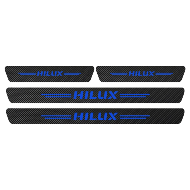 4 шт. углеродное волокно автомобиля порога потертости против царапин Стикеры для Toyota Hilux surf vigo revo аксессуары - Цвет: blue