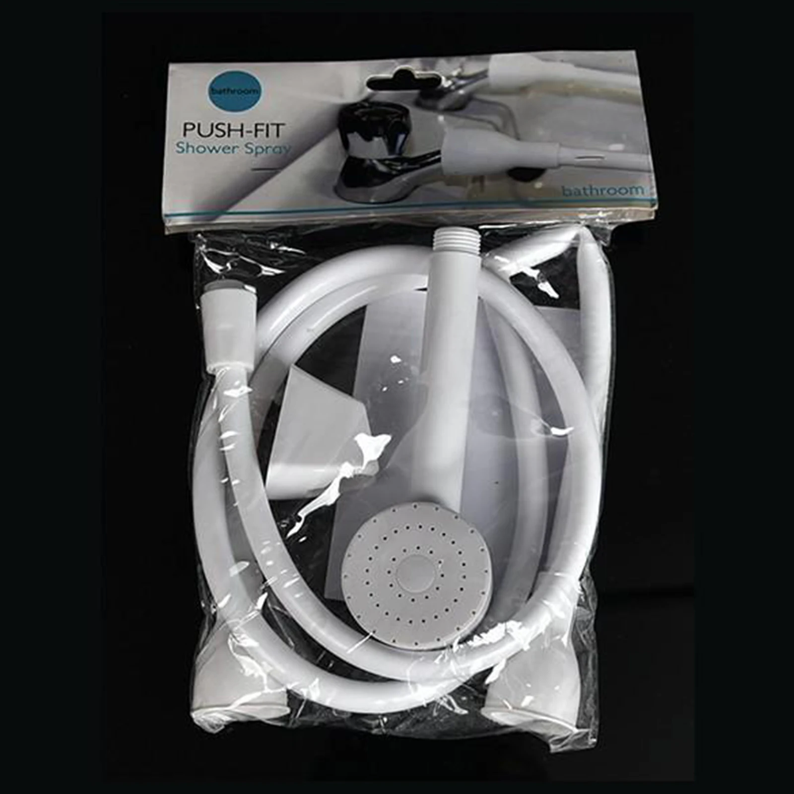 Double Tap Bath Shower Spray Head Hose PUSH-FIT for Hair Dresser White