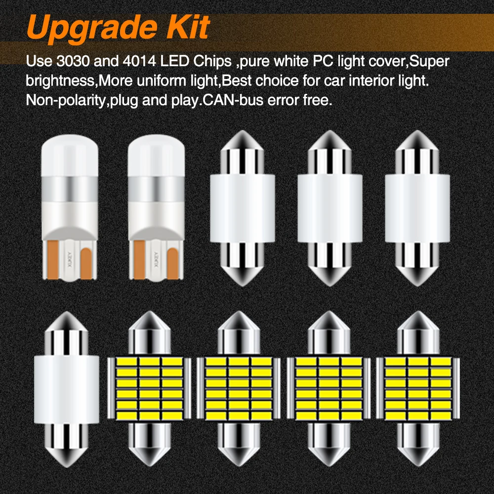Xukey 10x автомобильный комплект внутреннего освещения светодиодный пакет для Mazda CX-5 CX5 CX 5 KF- карта багажника чтение купольная лампа набор ламп - Испускаемый цвет: Upgrade kit