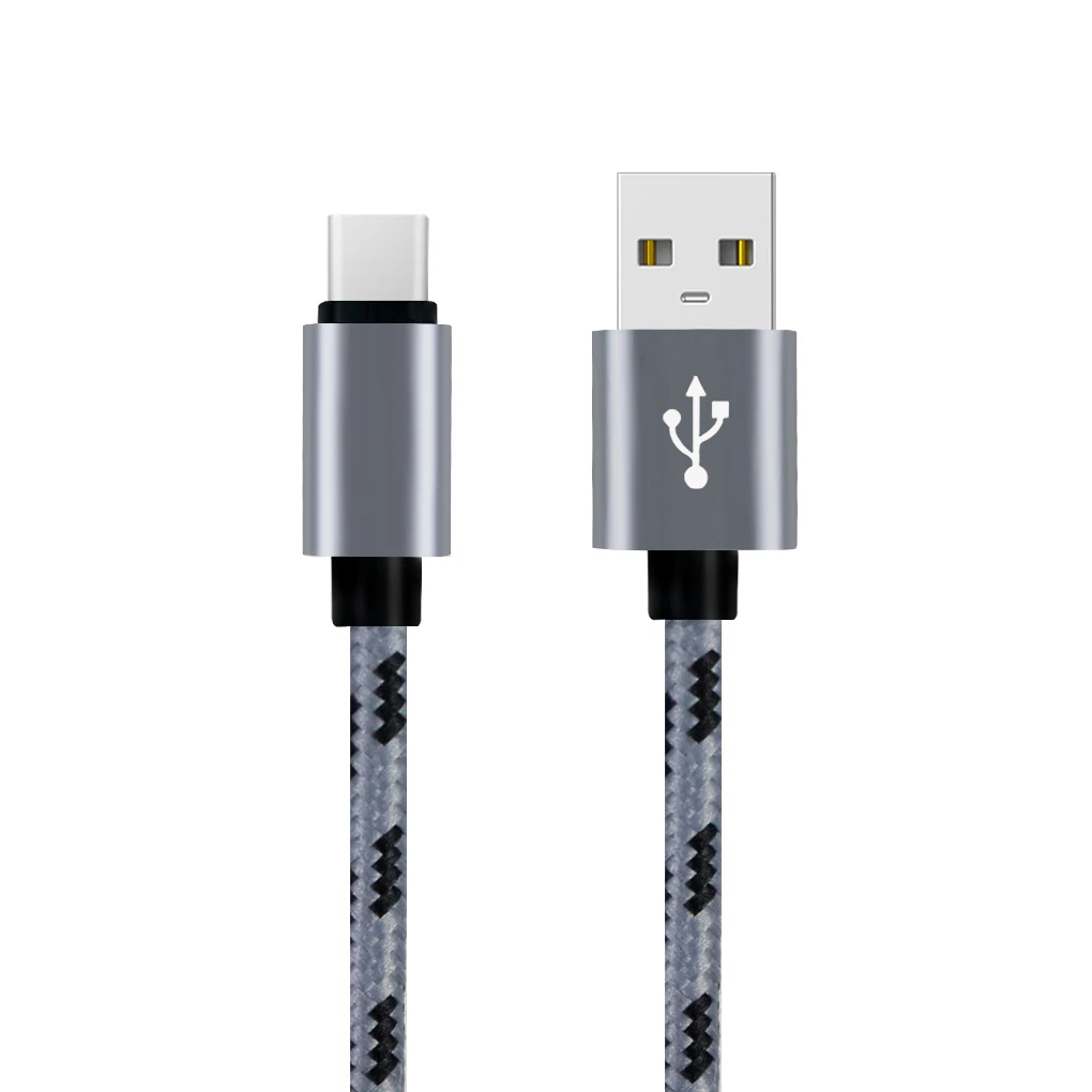 2 м сетка плетеный хлопок Быстрый usb type-C USB зарядное устройство зарядный кабель для Xiaomi 6