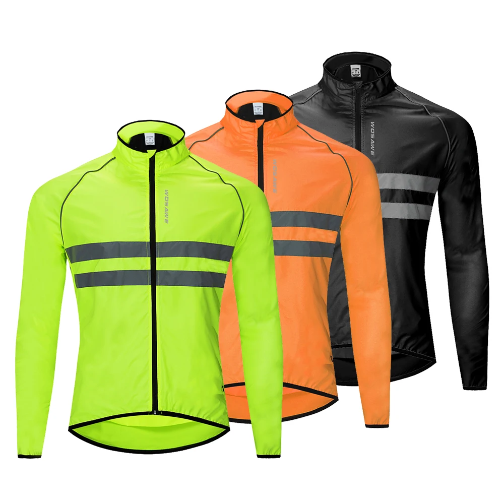 WOSAWE Ultraleicht männer Radfahren Windjacke Reflektierende Jacke  Winddicht Bike Jacke Wasserdicht MTB Road Fahrrad Lange Jersey