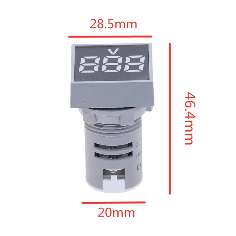 22MM AC 12-500V AD101-22VMS Voltmeter Square Panel LED Digital Voltage Meter Indicator Light LED Display Electric Components