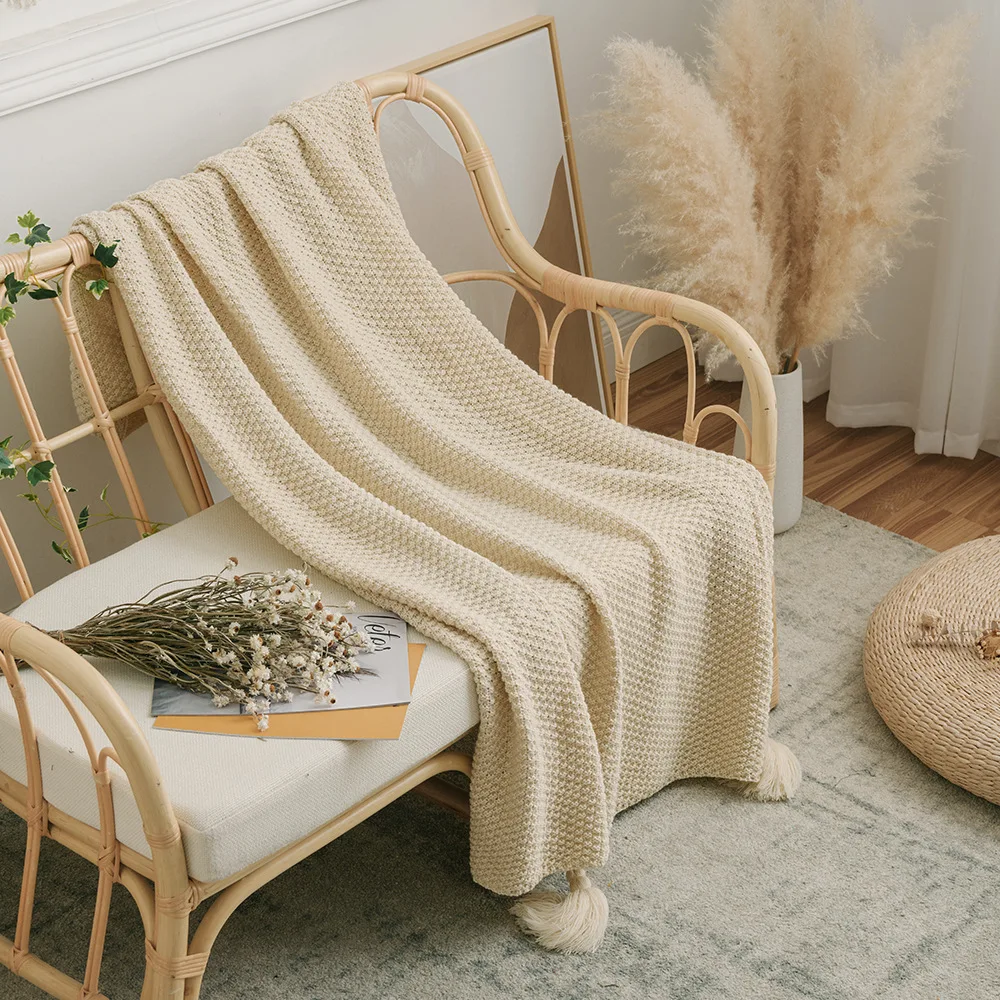 

Thick Fleece blanket With Tassel Nordic Bedspread On The Bed Kawaii Room Decor Luxury Bedspread Sofa Decoration In The Bedroom