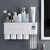 3 Color Bathroom Accessories Toothbrush Holder Automatic Toothpaste Dispenser Holder Wall Mount Rack Storage For Bathroom Home 4