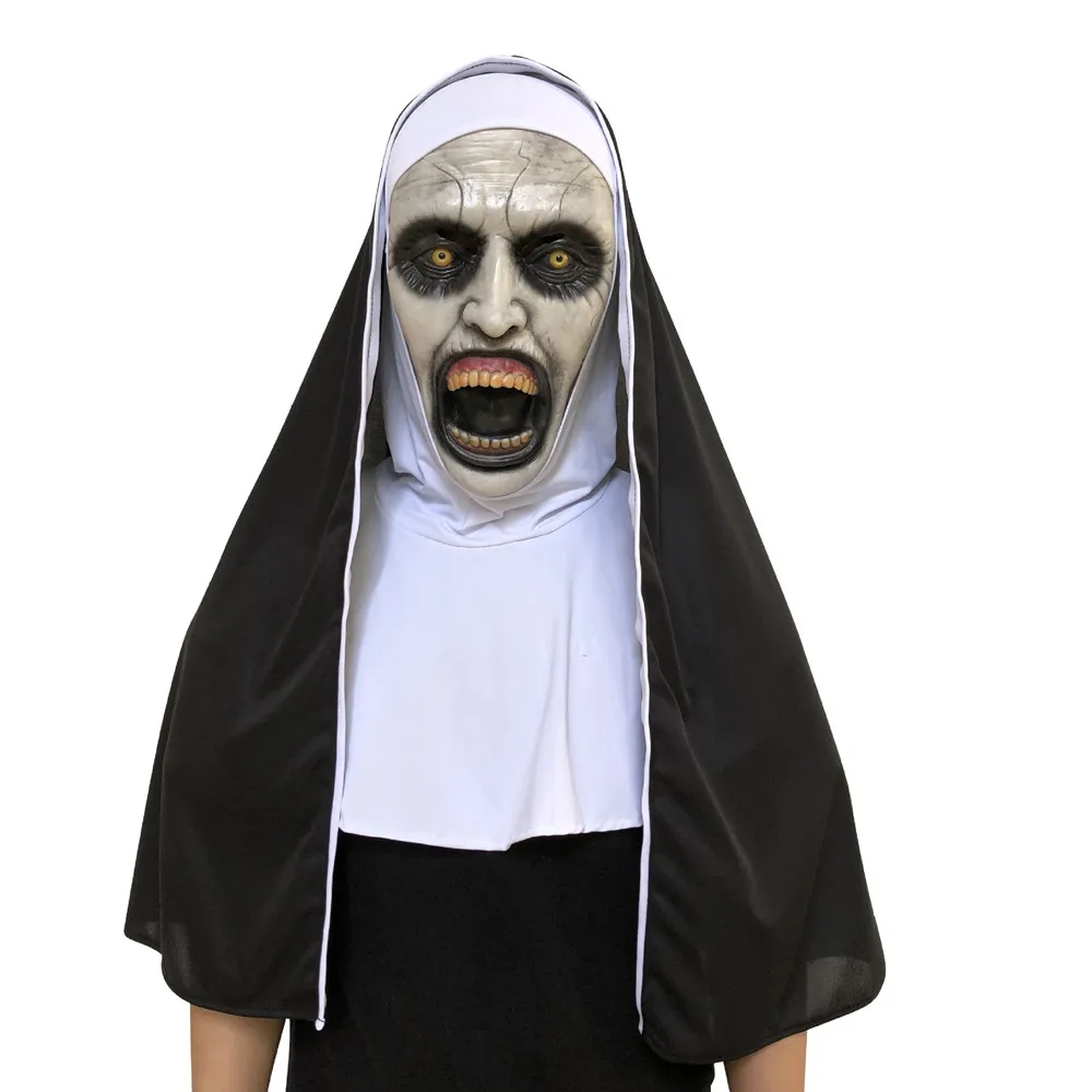 Nun ужас, Костюмированная вечеринка маска с костюмом Valak Virgin латексные маски для взрослых Роскошная Одежда Хэллоуин вечерние костюмы дропшиппинг - Цвет: A