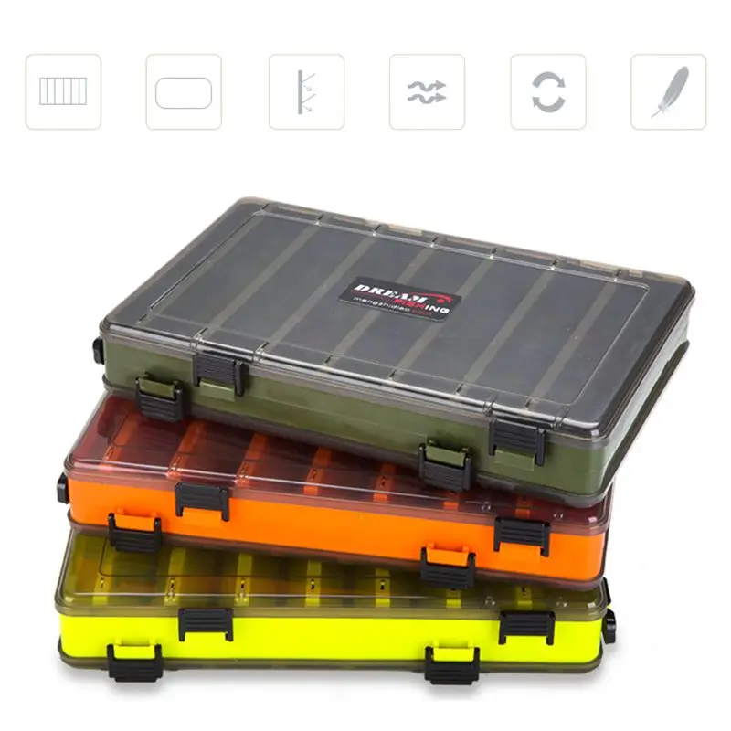 Transparent PP Fishing Gear Bait Storage Box Multi-functional Double Layer Fish Sub-bait Fishing Tools Boxes D5BA