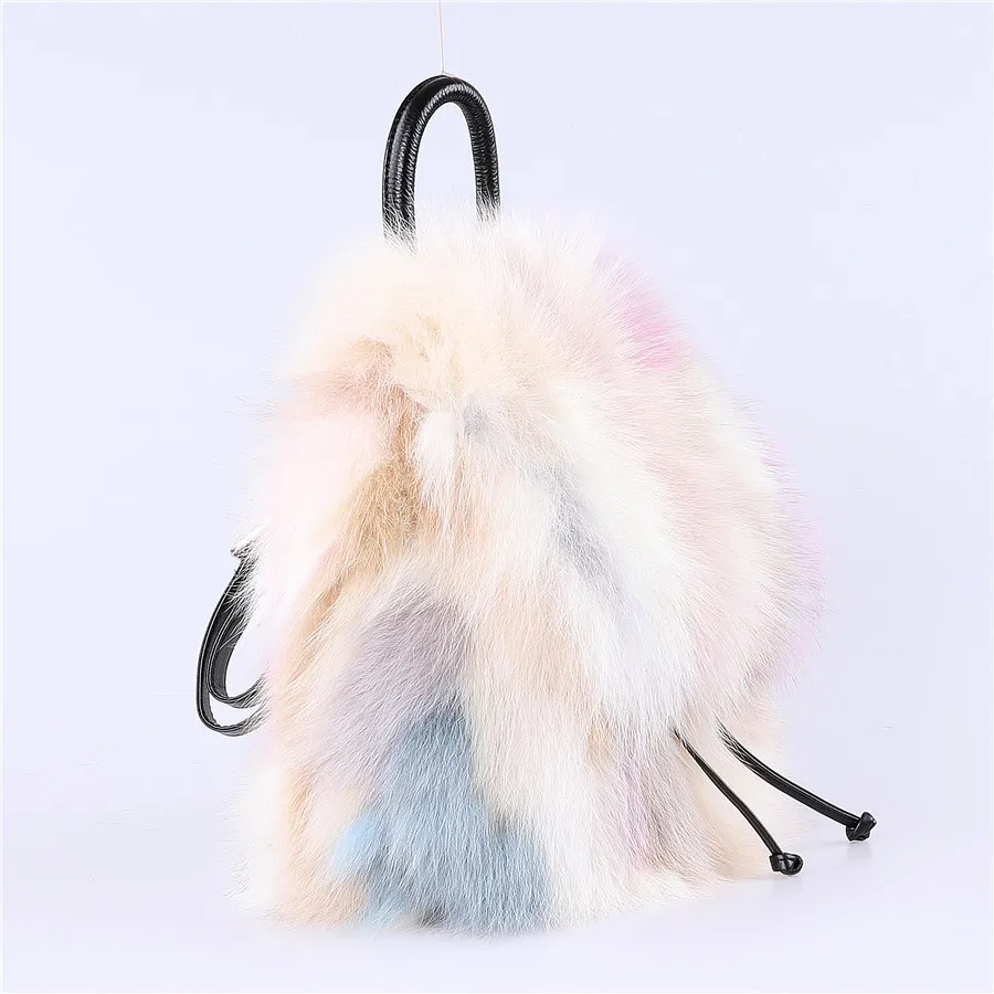 cool backpacks accessories	 New Arrival Fashion Women's Fox Fur Backpack Real Fur Fur Shoulder Bag Girl's Luxury Bags Multicolor stylish eco friendly backpacks