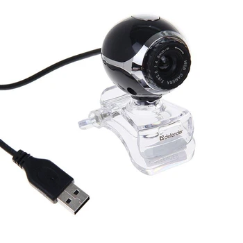 

Webcam Defender C-090, 0.3 Mp, 640x480, microphone, black 1228410