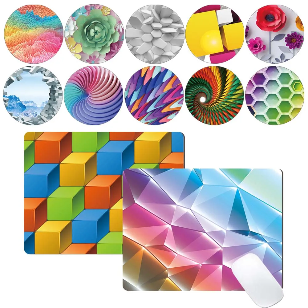 

Comfortable Square Mouse Pad 3D Series Pattern Non-slip Waterproof Pad PC Gamer Gaming Mouse Pad for Laptop PC