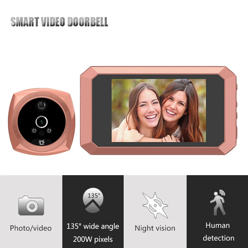 video intercom indoor station 3.5" Monitor Video Doorbell Digital Viewer Video-eye Door Peephole Camera Photo Record Night Vision Human Detection 200W Pixels door video intercom