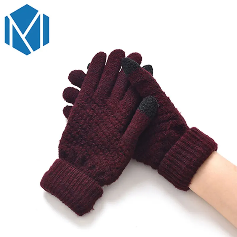 Type 19 H Лидер продаж Модные Guantes для мужчин и женщин зимние теплые перчатки вязание снежинка шаблон полный палец перчатки и варежки Luvas - Цвет: Type 19