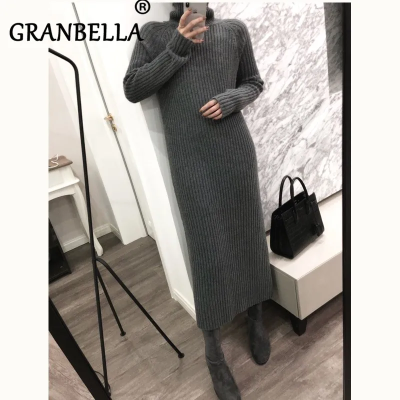 

Loose Medium and Long Sweater Turtleneck Solid Color Slim Elegant sueter feminino Classic 2019 Autumn Witer Hot Sweaters
