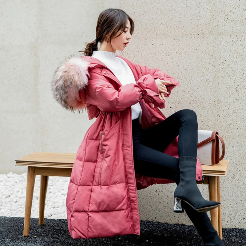 

Boollili 2020 Winter Down Jacket Woman Hooded Big Fur Collar Korean Long Duck Down Coat Women Jackets Parka Chaqueta Mujer
